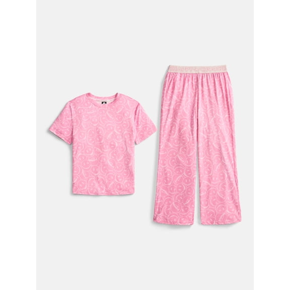 Joe Boxer Girls Crewneck Top and Pants Pajama Set, 2-Piece, Sizes S-XXL