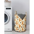 thumbnail image 3 of Animals Laundry Bag, Vintage Theme Repeated Pattern Simple Fox Design and Floral Shaped Motifs, Basket with Handles Drawstring Closure for Laundromats, 13" x 19", Eggshell Multicolor, by Ambesonne, 3 of 4
