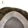 thumbnail image 5 of Lyrical Hair Toupee for Men Fine Mono Mens Toupee Human Hair Replacement Systems Monofilament with NPU Hairpiece for Man Black Brown Blonde Gray Hair Wig Unit, 5 of 6