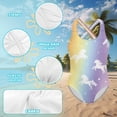 thumbnail image 6 of Uorisanigo Colorful Dream Horse Little Girls Swimsuits Size 9-10 One Piece with Crossback Straps Beach Swimming Suit Quick Dry Athletic Bathing Suit Swimwear, 6 of 7