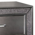thumbnail image 2 of Benjara Ony 30 Inch Nightstand, 2 Drawers, Solid Wood, Chrome, Graphite Gray Finish, 2 of 6