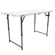 Lifetime 4 Foot Fold-in-Half Adjustable Height Table, Indoor/Outdoor Essential, White (80509)
