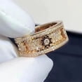 thumbnail image 4 of Handmade Diamond Ornate Geometric 3D Band Ring- Pure, Handmade Gear Spinning Starry Ring, Gear Spinner Rings Rotating Mechanical Decompression Anxiety Ring for Women Men Teens (Gold,#11), 4 of 7