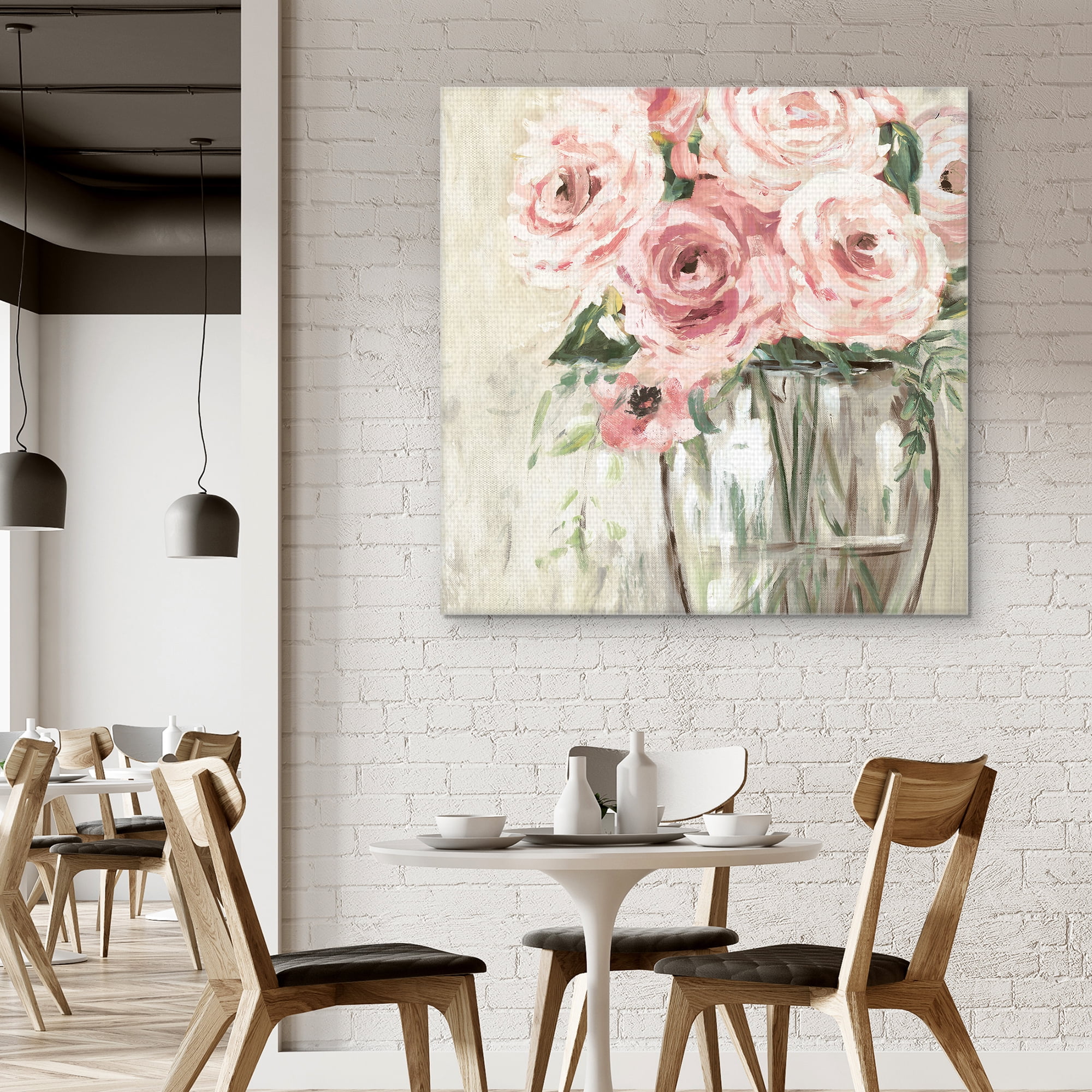 Masterpiece Art Gallery Blush Sage Floral Bouquet in Vase by Willowbrook Masterpiece Art Gallery Art Print