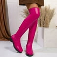 thumbnail image 2 of Modisza Thigh High Boots for Women Stretch Fashion Platform Over The Knee Boots Low Chunky Heel Sexy Winter Tall Boot Pink 8.5, 2 of 6