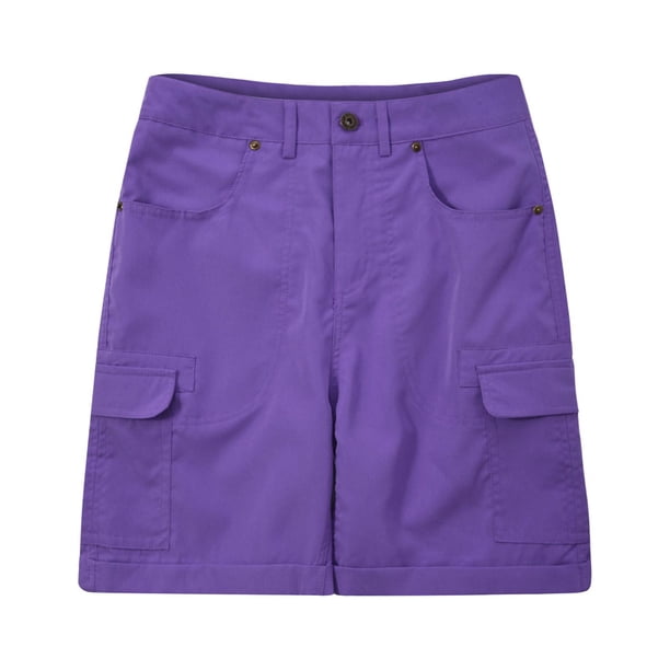 ICHUANYI Clearance Women's Fashion Casual Solid Color High Waist Cargo Pants A-Line Loose Wide Leg Pocket Short Pants(Purple, S) ICHUANYI WER2023081114163