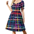 thumbnail image 2 of Artistic geometric pattern - Multicolor checkered and striped pattern Sleeveless Dress summer dress for women 2024 Long dresses, 2 of 7