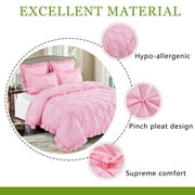 HIG Blush Pinch Pleat Comforter Set, 5-Piece, King