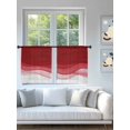 thumbnail image 4 of Sheer Curtains 54 Inch Length 2 Panels Set for Kitchen, Red Ombre Waves Semi Sheer Curtains for Windows, Abstract Art Gradient Modern Voile Window Treatments Rod Pocket Curtain, 4 of 7