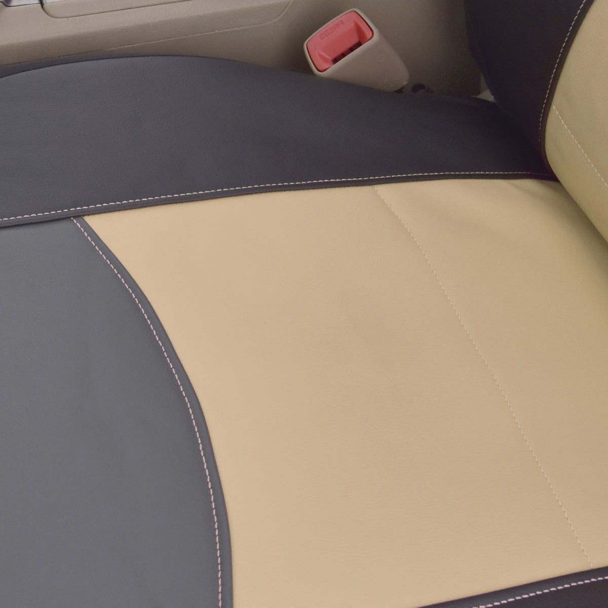 Flying Banner Car Seat Covers Protectors Full Set Synthetic Leather Front Pair Black