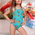 thumbnail image 2 of Yuyamidu Capyabra Girls One Piece Swimsuit with Crossback Strap Summer Quick Dry Bathing Suit Sleeveless Crewneck Beach Swimwear Cute Cartoon Swimming Suits, 2 of 7