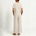 thumbnail image 2 of TaTaai Two Piece Plus Size Sets for Women Short Sleeve Button Down Top Wide Leg Pants Casual Summer Outfits, 2 of 8