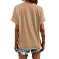 thumbnail image 4 of Liher Womens Tops Summer Short Sleeve V Neck T shirts 2026 Casual Loose Basic Tee Shirts Ladies Tunic Tops for Legging Camel L, 4 of 4