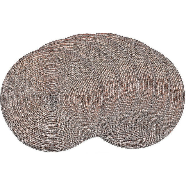 Round Braided Placemats 15 Inch Round Table Mats For Dining Tables Woven Heat