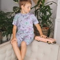 thumbnail image 4 of Fotbe Purple Butterfly Pijama Estampada de 2 Piezas para Niños – Ropa de Dormir de Manga Corta Cómoda para Niños y Niñas, Camiseta y Shorts de Algodón-XX-Large, 4 of 6