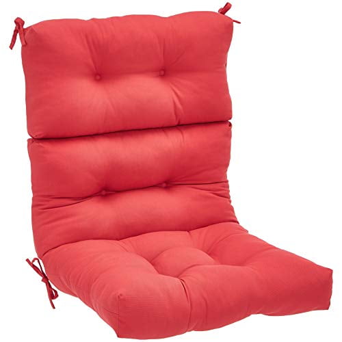 Basics Tufted Outdoor High Back Patio, Tufted High Back Chair Cushion