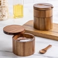 thumbnail image 4 of SDNall Kitchen Storage Containers, Storage Containers with Lids, Water Storage Containers, Wood Pepper Bowl Storage Box Container with Built in Spoon and Magnetic Swivel Lid Hold, 4 of 9