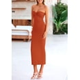thumbnail image 4 of Vestido PRETTYGARDEN Strapless con Nudo Torcido Ajustado Maxi Rojo Óxido XL, 4 of 8