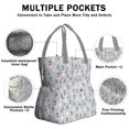 thumbnail image 3 of Light Blue Christmas Snowman and Tree Pattern Drawstring Lunch Bag Women - Drawstring Lunch Bag Insulated for Work Office - Stain-Resistant Large Lunchbags for Women with Multi-Pockets, 3 of 6