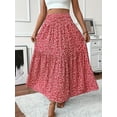 thumbnail image 3 of ZEHJUHAN Women's Floral Print Boho Maxi Skirt, High Waist Pleated A-Line Long Skirt for Spring Summer, 3 of 6