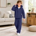 LIIPEE Casual Solid Color Knit Outfits For Boys Fall Winter Long Sleeve ...