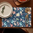 thumbnail image 4 of Pioneer Flower Floral Print Pattern Summer Placemats Table Placemats Set Of 6-Linen Kitchen Washable Placemats Table Mats 12x18 Inch Non-Slip Heat Resistant, 4 of 5