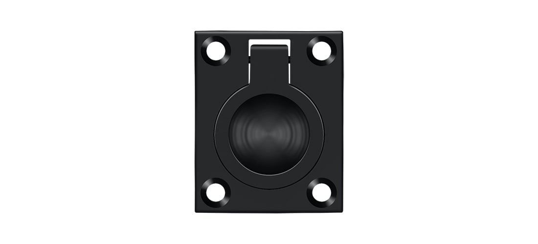 Deltana FRP175U19 Flush Ring Pull; 1-3/4" x 1-3/8"; Black Finish