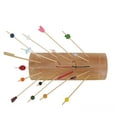 thumbnail image 2 of BambooMN 9.84" Bamboo Skewer Holder Food Display Stand Half Cut Skewers Stand w/20 Holes - Carbonized Brown - 10 Pieces, 2 of 4