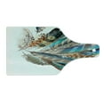 thumbnail image 2 of Feathers Cutting Board, Vaned Types and Natal Contour Flight Bird Feathers and Animal Skin Element Print, Tempered Glass Cutting and Serving Board, Wine Bottle Shape, Teal Brown, by Ambesonne, 2 of 5