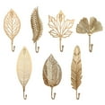 thumbnail image 3 of Decorative Leaves Iron Hooks Extra Large Plant Modern Key Holder Wall Mounted Gold Single Prong Coat Hanger for Hallways, Living Room, 3 of 6