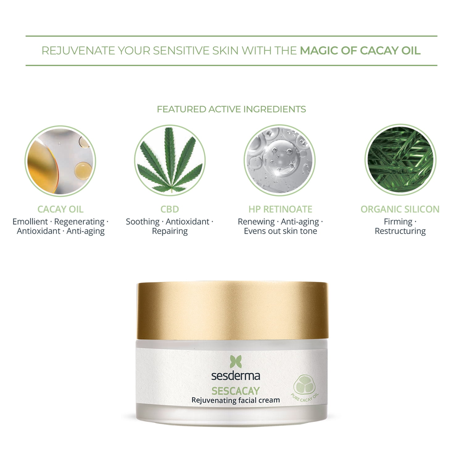 Sesderma SESCACAY Rejuvenating Facial Cream 1.7 fl. Oz