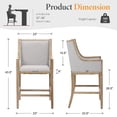 thumbnail image 2 of Dayalane Modern Farmhouse Bar Stools Set of 2, 26.5" Counter Height Bar Stools with Armrests, Linen Upholstered & Solid Wood Legs Island Chairs for Dining Rooms Kitchens Pub, Gray, 2 of 11