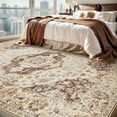 thumbnail image 5 of SIXHOME 8'x10' Area Rugs for Living Room Washable Traditional Brown Distressed Carpet Non Slip Ultra Soft Retro Floral Throw Indoor Rug for Bedroom Dinning Room Office Home, 5 of 7