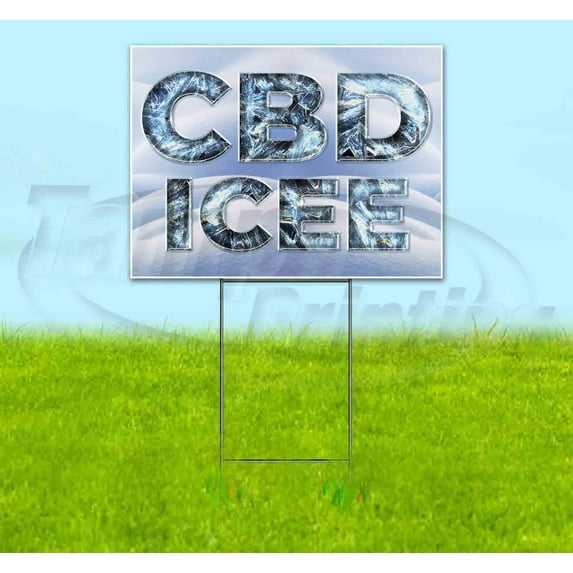 Ice & Snow Cbd Icee (18" x 24") Yard Sign, Includes Metal Step Stake
