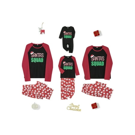 

AMILIEe Family Matching Christmas Pajamas Set Long Sleeve Tops Long Trousers Sleepwear Festival Pjs