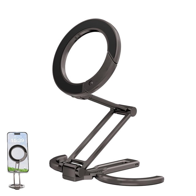 Portable Magnetic Phone Tripod & Selfie Stick for iPhone & Android | Foldable, 360° Rotation, Strong MagSafe Compatible | Lightweight Aluminum Alloy Desktop Stand for Video & Photography