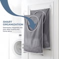 thumbnail image 6 of 2 Pack Hanging Laundry Hamper Bag, Over the Door Dirty Clothes Basket with Bottom Zipper, Large Capacity Wall Mount Laundry Organizer with Hooks & Adhesive Stickers for Bathroom Bedroom, 6 of 7
