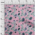 thumbnail image 1 of oneOone Cotton Silk Light Pink Fabric Flower & Leaves Watercolor Sewing Material Print Fabric By The Yard 42 Inch Wide, 1 of 4