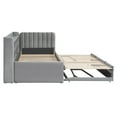 thumbnail image 6 of MODERNLUXE Twin Size Daybed with Trundle, L-Shaped Platform Bed Frame with Storage Shelves,USB Ports & Outlet, Twin Corner Bed for Living Room,Gray, 6 of 7