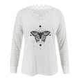 thumbnail image 4 of Camiseta de manga larga con cuello en V para mujer a la moda, blusa holgada con estampado de otoño Fridja hkj4455, 4 of 5