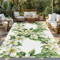 thumbnail image 3 of Fsddascl Green Floral Leaves Outdoor Rug for Patio/Deck/Porch, Non-Slip Large Area Rug 5 x 8 Ft, Spring Botanical Blooms Indoor Outdoor Rugs Washable Area Rugs, Reversible Camping Rug Carpet Runner, 3 of 5