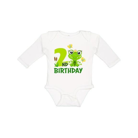 Inktastic 2nd Birthday Princess Frog Girls Long Sleeve Baby Bodysuit