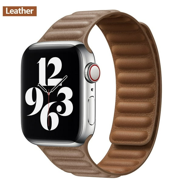 Leather Link for Apple Watch Band 41mm 45mm 44mm 40mm 42mm 38mm