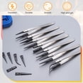 thumbnail image 5 of Uxcell ESD-242 Tweezers 4.9" Length Precision Anti-Static Stainless Steel Pointed Tip Tweezers with 259 Model Replacement Tip for Electronics Craft Jewelry DIY, Black, 5 of 7