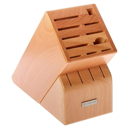 Drevy 15-Slot Natural Wood Knife Storage Block