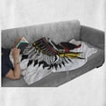thumbnail image 6 of Skull Soft Flannel Fleece Throw Blanket, Skull Sketch with Feathers and Veil American Work of Art Print, Cozy Plush for Indoor and Outdoor Use, 50" x 70", Red Grey Yellow, by Ambesonne, 6 of 6
