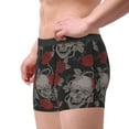 thumbnail image 4 of Disketp Skull And Red Roses Men'S Boxer Briefs,Soft And Breathable Cotton Underwear With Comfortflex Waistband, 4 of 9