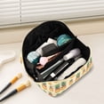 thumbnail image 2 of FORMRS Makeup Bag Travel Cosmetic Organizer for Women Fold Flat Zipper Pouch with Handle, Sunshine Pineapples, 2 of 8