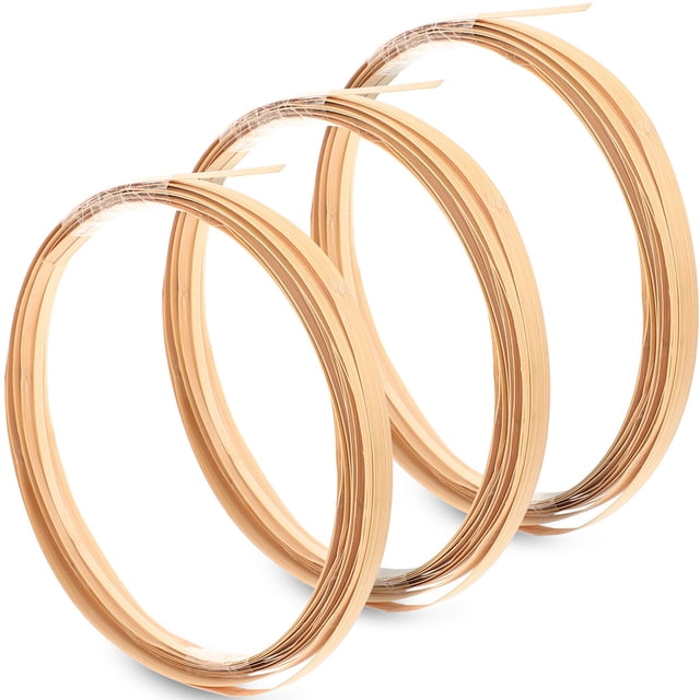 3 rollos de tiras de bambú para tejer cestas. Tiras planas de bambú para tejer cestas.