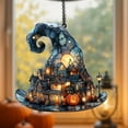 thumbnail image 5 of 2025 Witch Hat Village Colorful Glass Suncatcher, 5 of 5